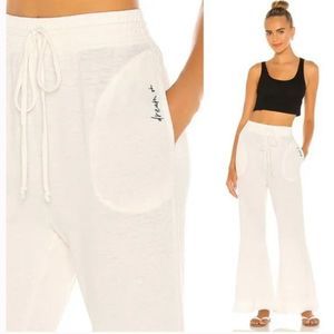 NWT - FP “Dream On” Cozy Cool Girl Flared Wide Leg Lounge Pants in Ivory Size: M